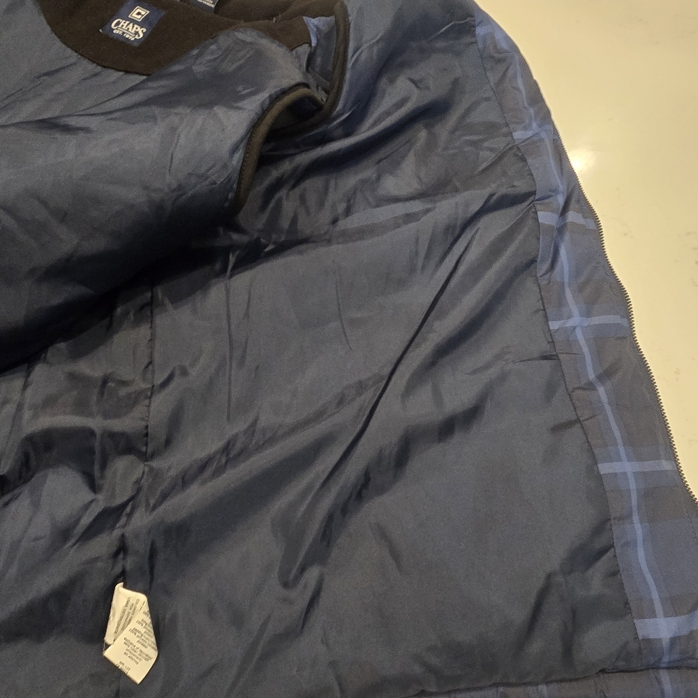 Chaps Blue Plaid Quilted Puffer Vest Jacket Mens Plus Size XXL - Picture 5 of 13
